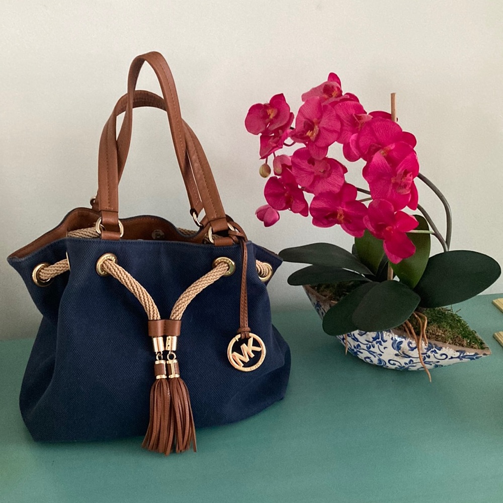 Navy Canvas Michael Kors shoulder bag
